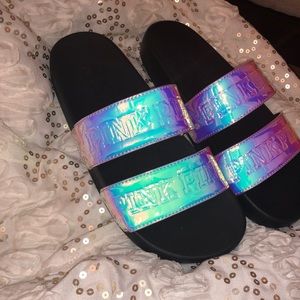 VS PINK iridescent slides